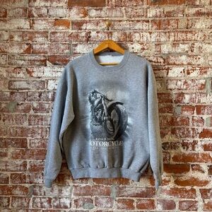 Gray Motorcycle Graphic Men's Sweater